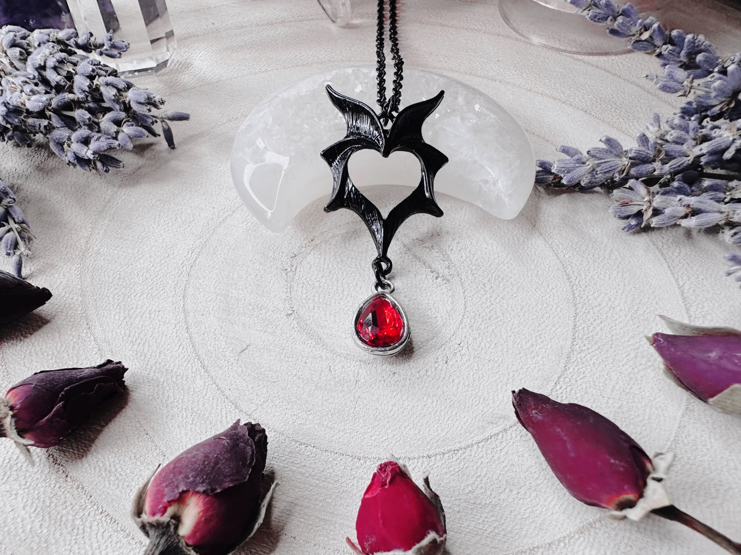 Vampire Heart Bat Wing Necklace