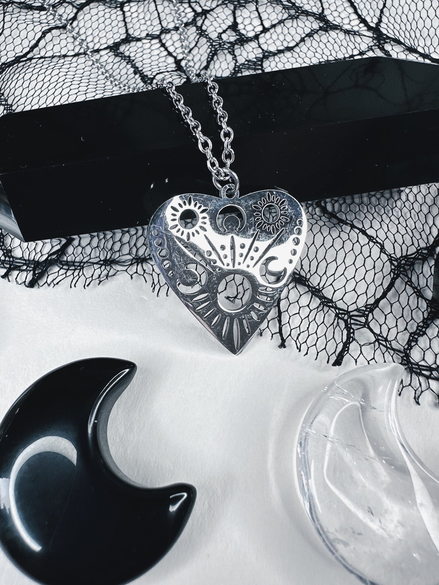 Stainless Steel Ouija Planchette Necklace