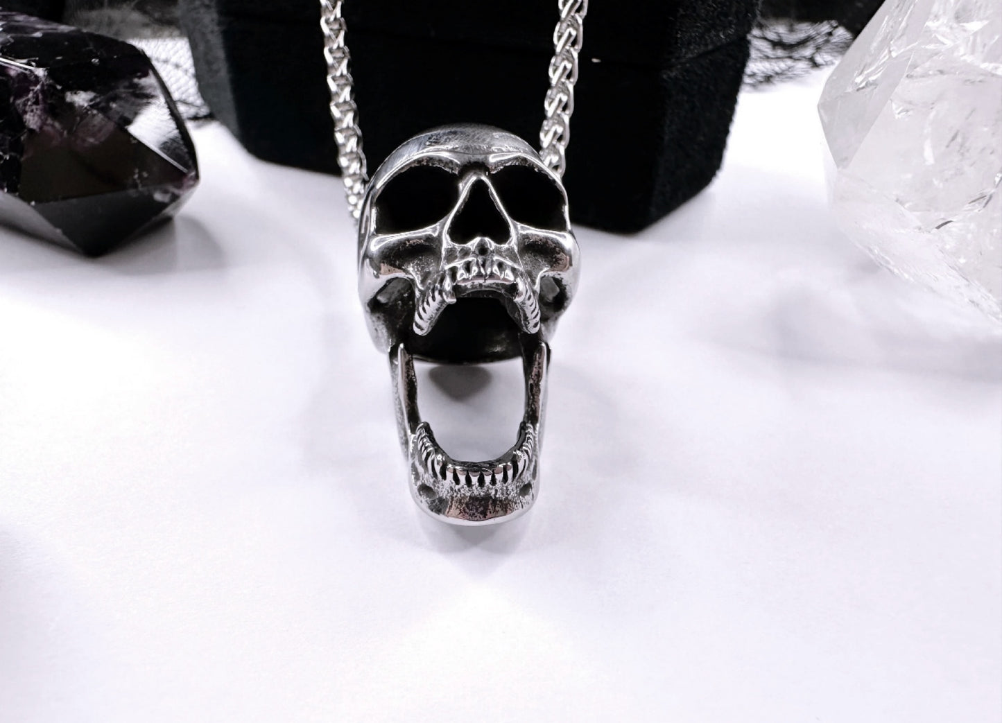 Stainless Steel Vampire Skull
Necklace