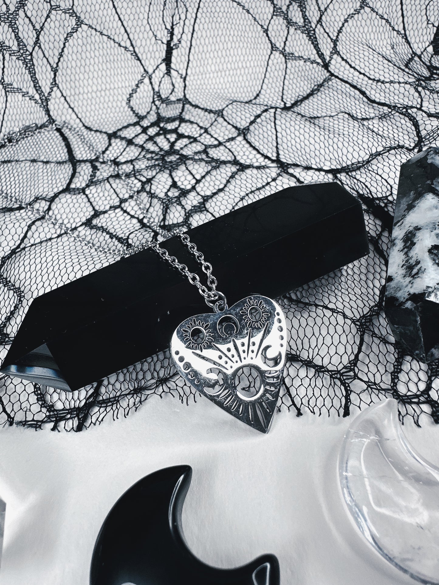 Stainless Steel Ouija Planchette Necklace