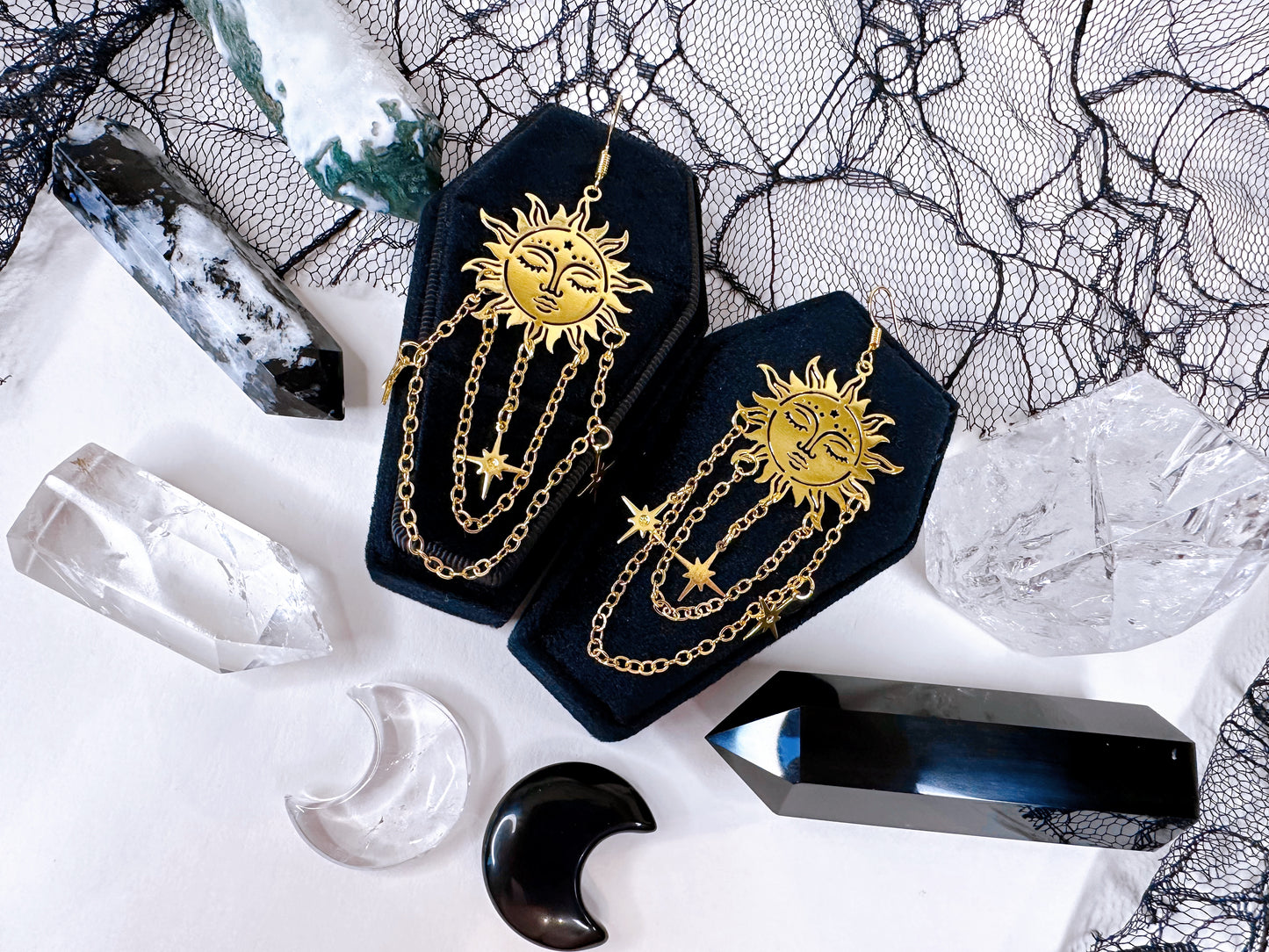 Golden Healer Sun Earrings