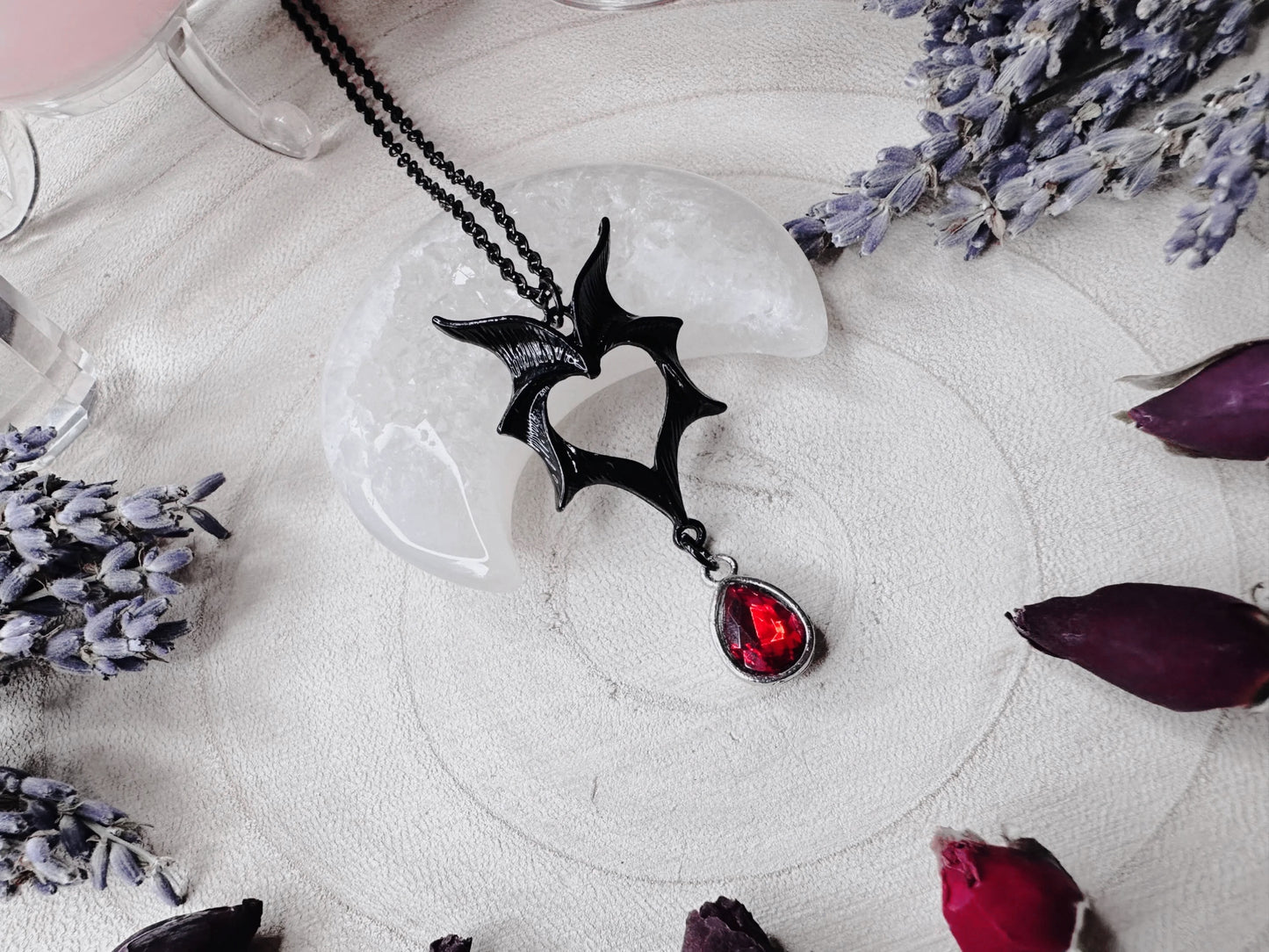 Vampire Heart Bat Wing Necklace