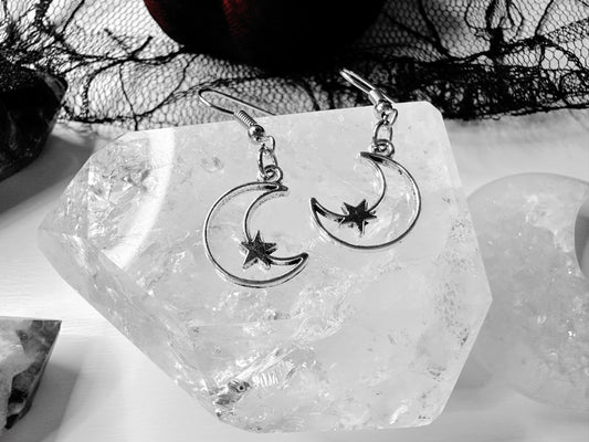 Crescent Moon & Star Earrings