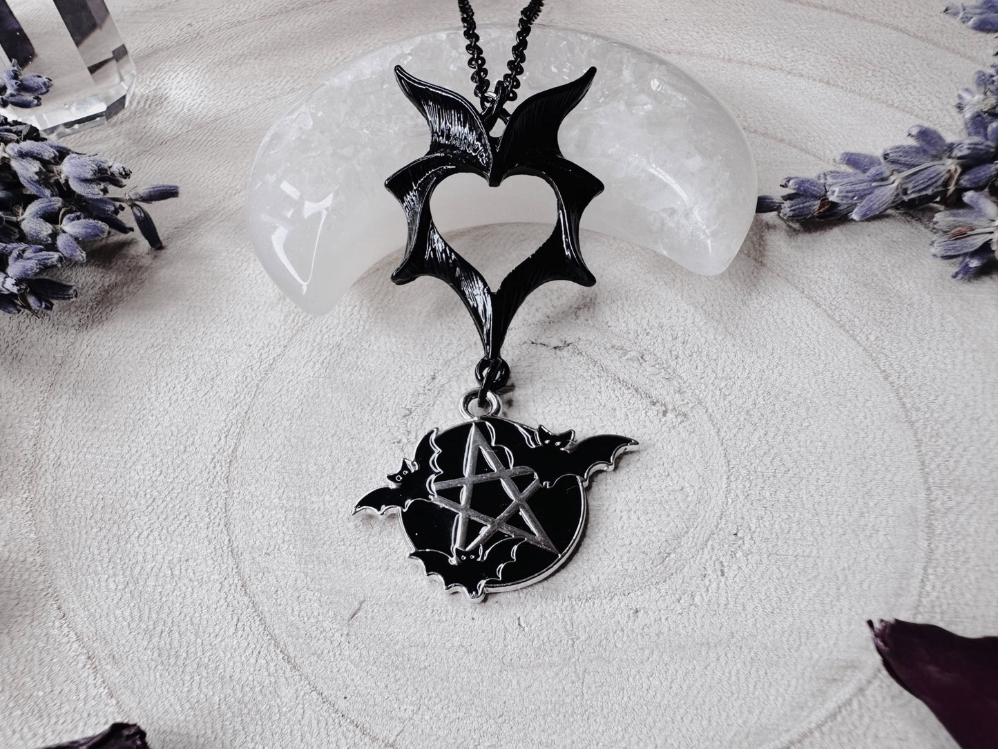 Protected By Bats Pentagram Necklace