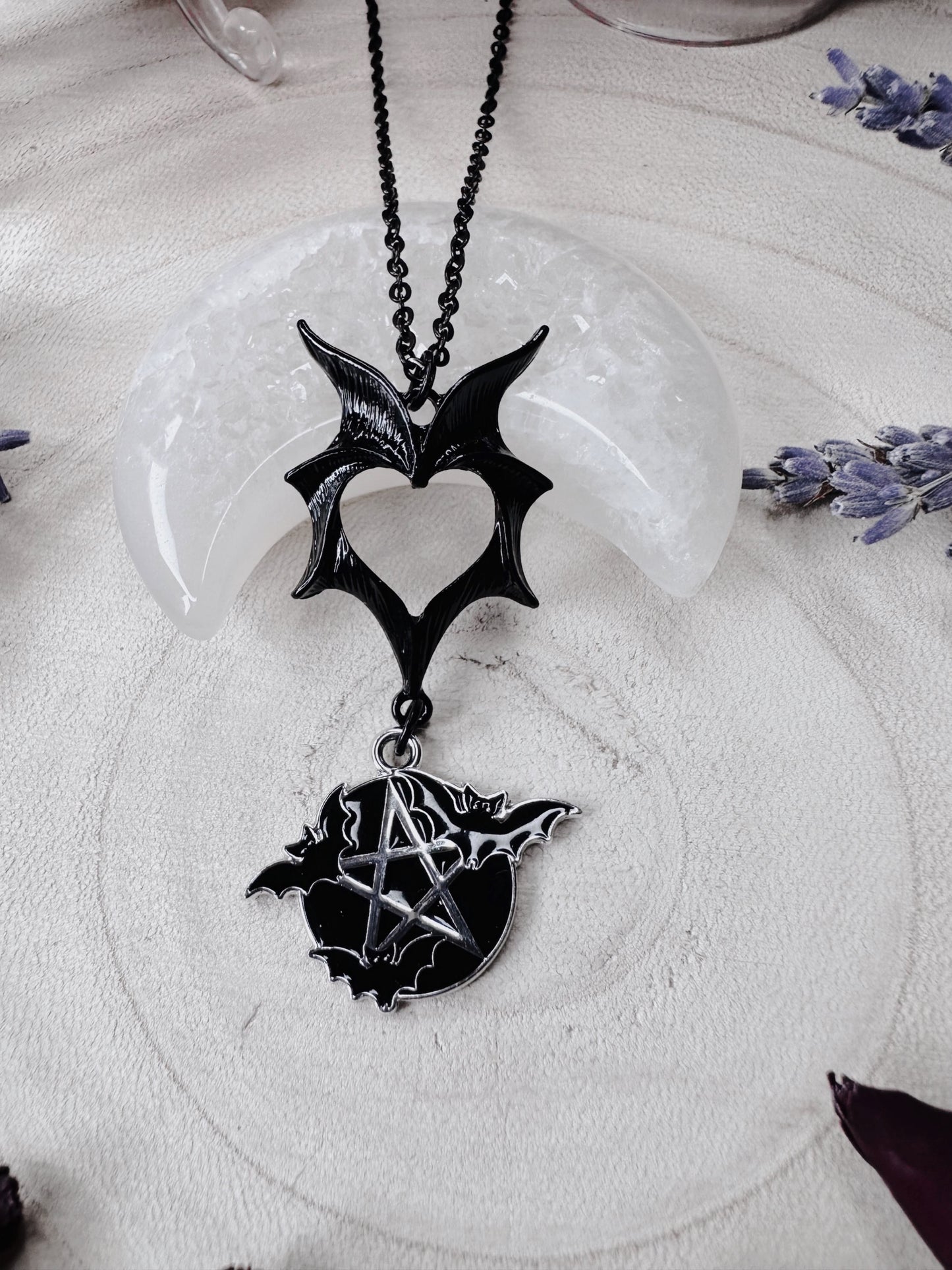 Protected By Bats Pentagram Necklace
