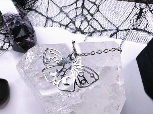 Stainless Steel Moon Moth
Necklace
