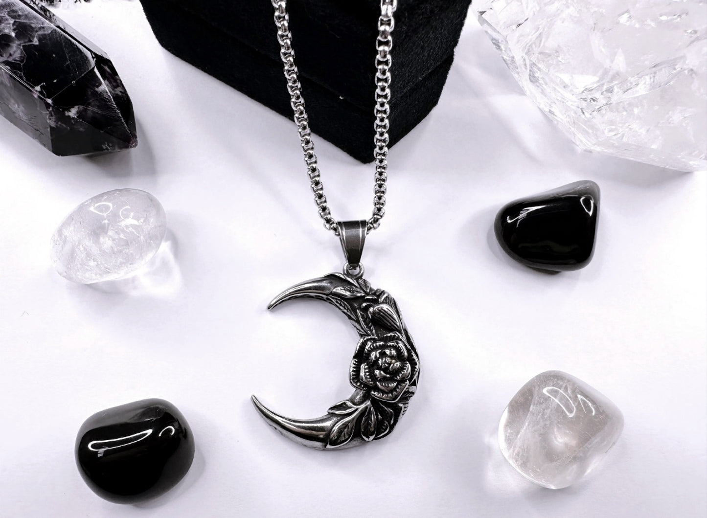 Stainless Steel Enchanted Moon
Necklace