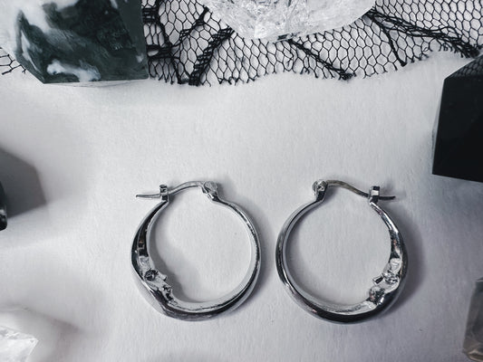 Crescent Moon Hoop Earrings