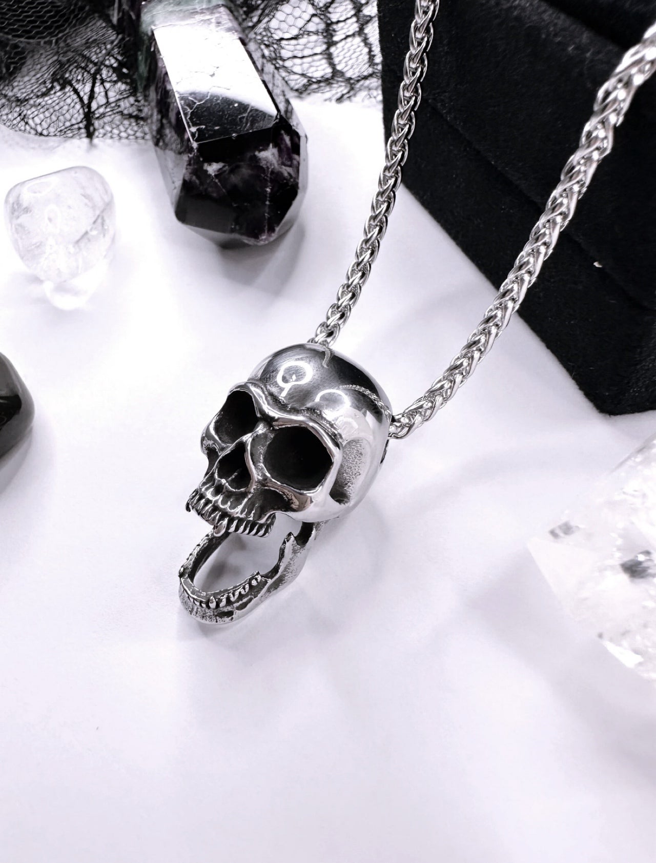 Stainless Steel Vampire Skull
Necklace