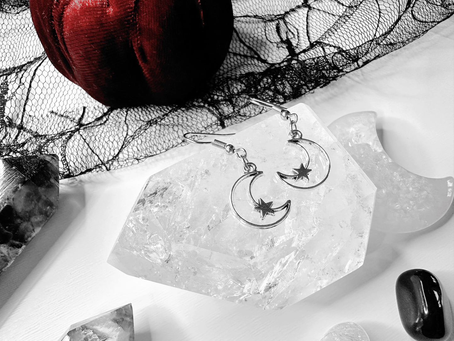 Crescent Moon & Star Earrings