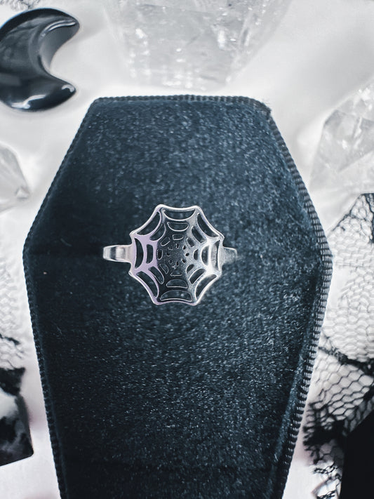 Stainless Steel Spiderweb Ring