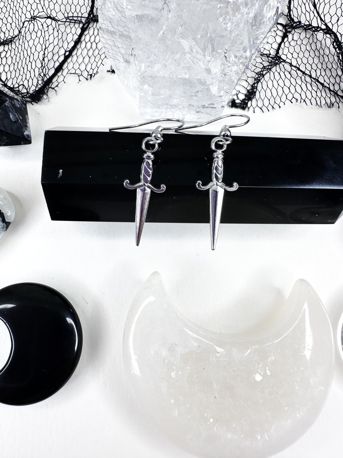 Stainless Steel Dagger Earrings