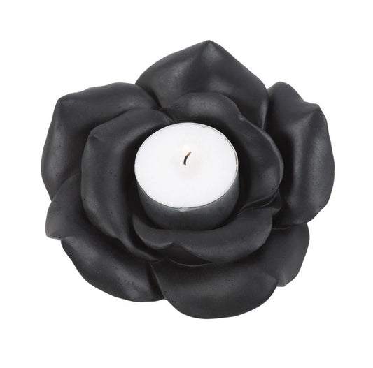 Black Rose Resin Tealight Candle Holder