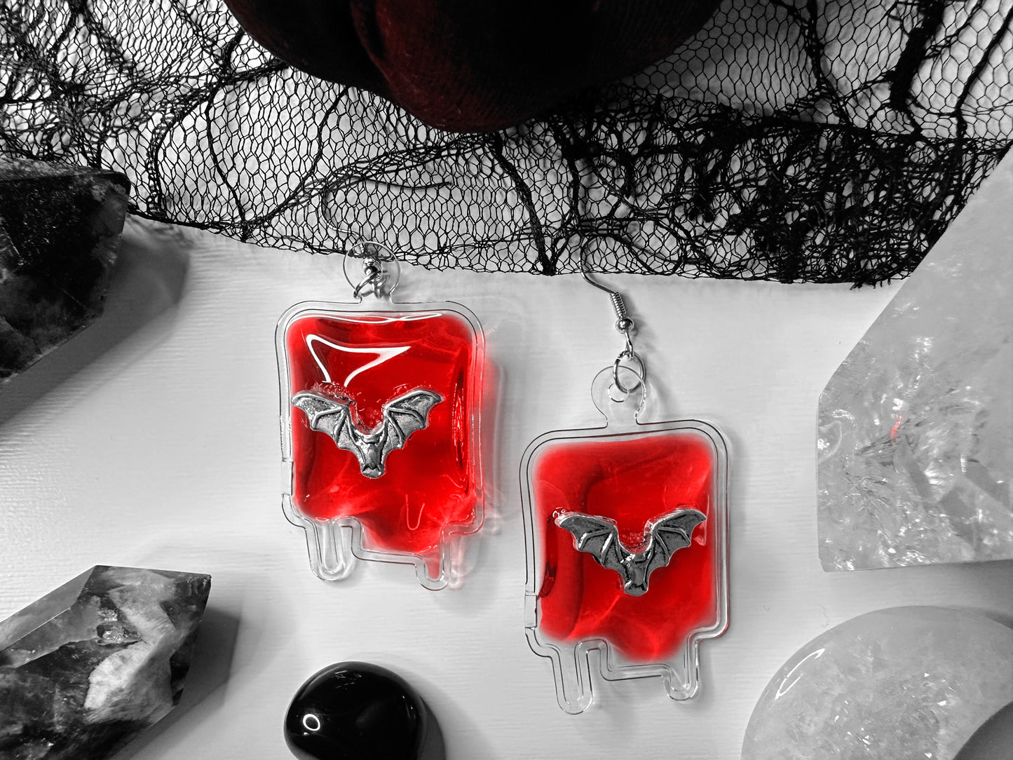 Vampire’s Blood Bag Earrings