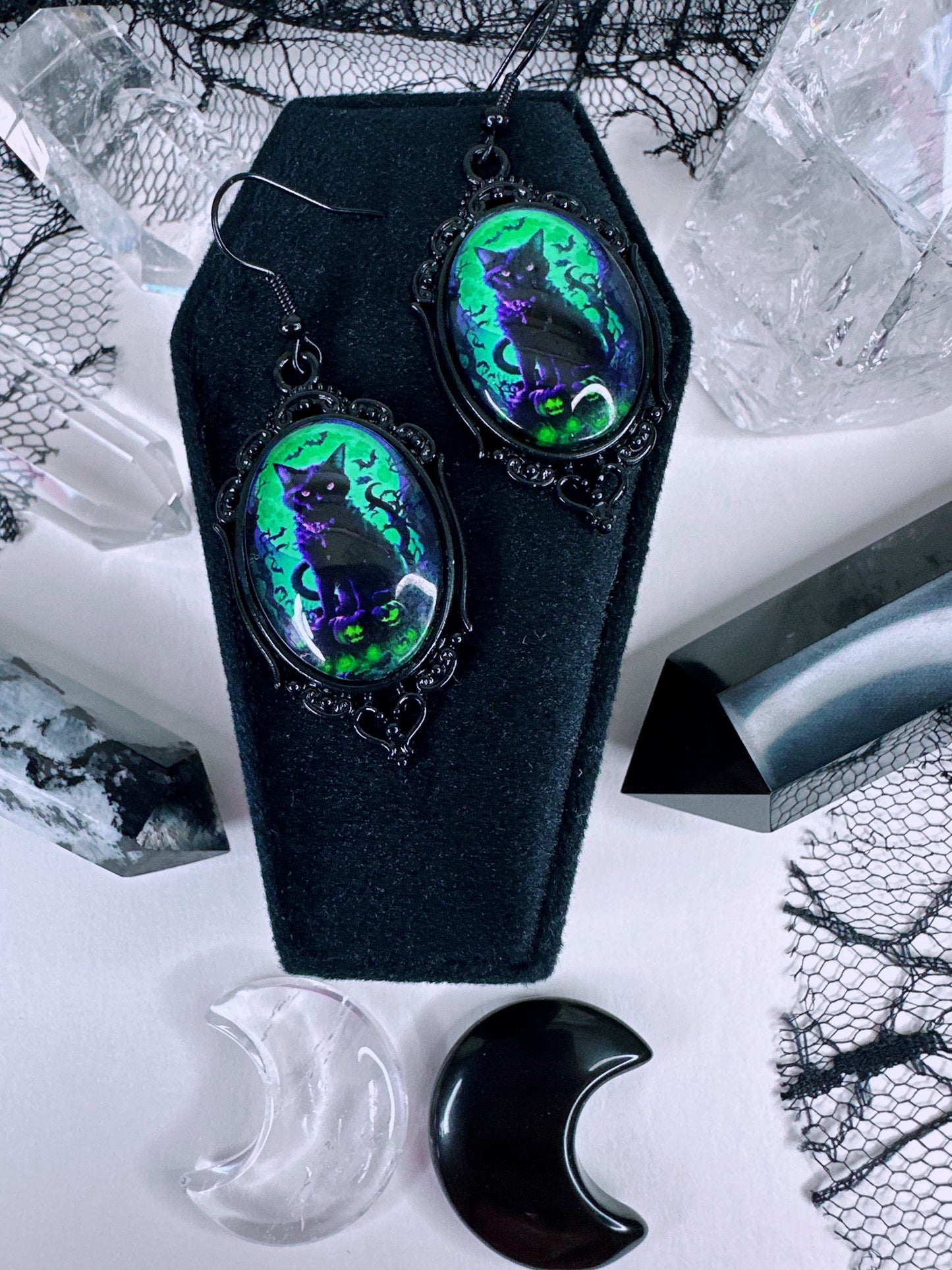 Halloween Kitty Earrings