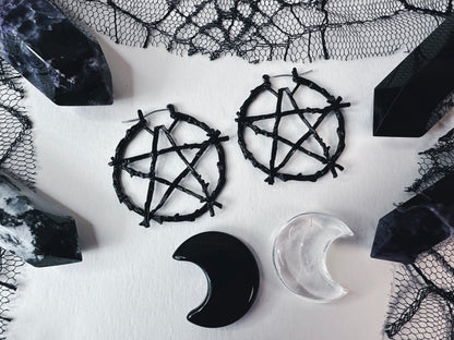 Black Witch Of The Woods Hoop Earrings