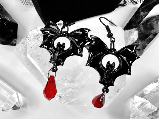 Bats Blood Earrings