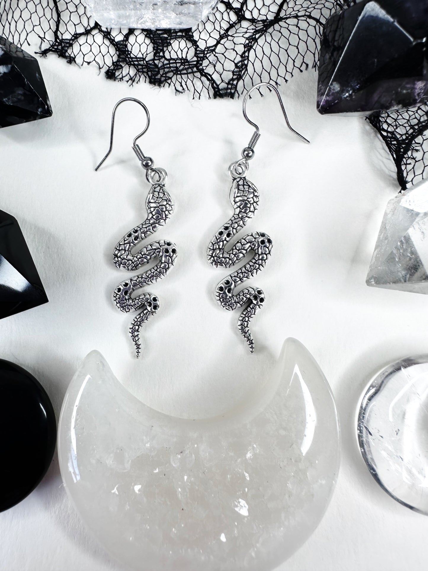 Gothic Snake Earrings