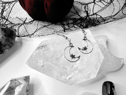 Crescent Moon & Star Earrings