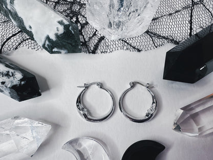 Crescent Moon Hoop Earrings