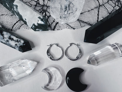 Crescent Moon Hoop Earrings
