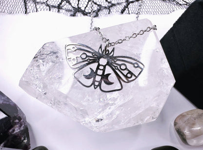 Stainless Steel Moon Moth
Necklace