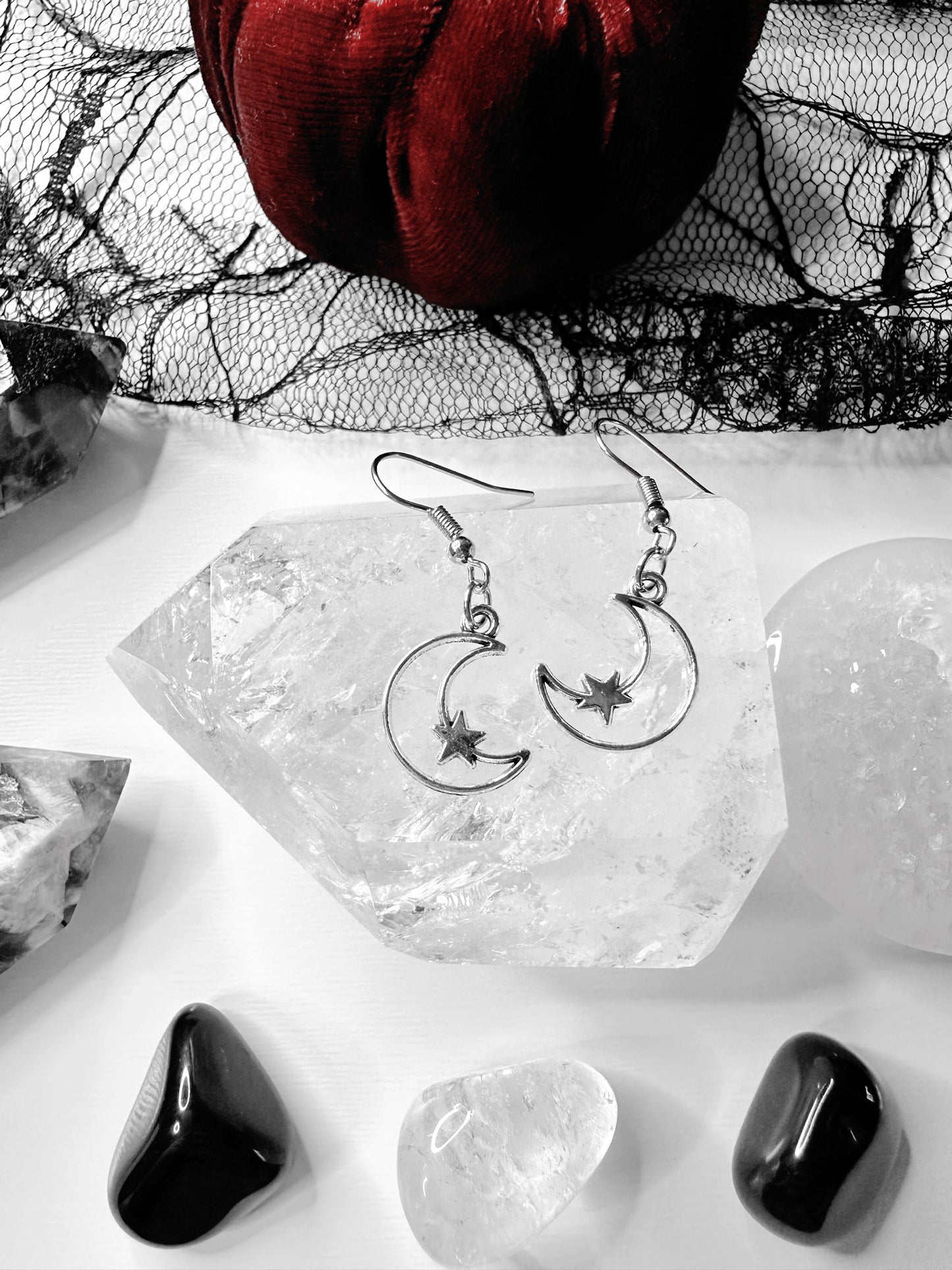 Crescent Moon & Star Earrings