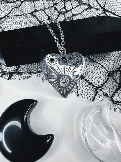 Stainless Steel Ouija Planchette Necklace