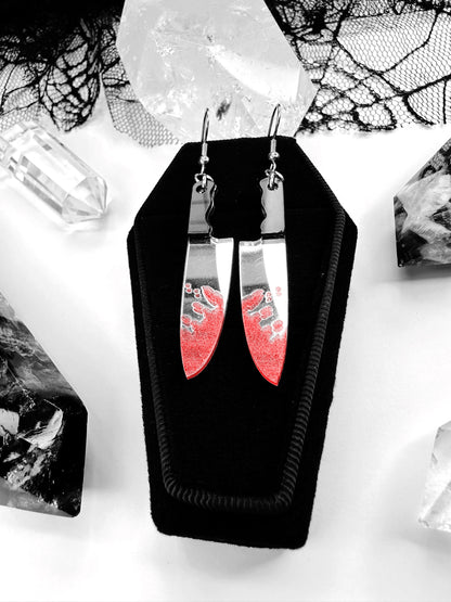 Bloody Knife Horror Earrings
