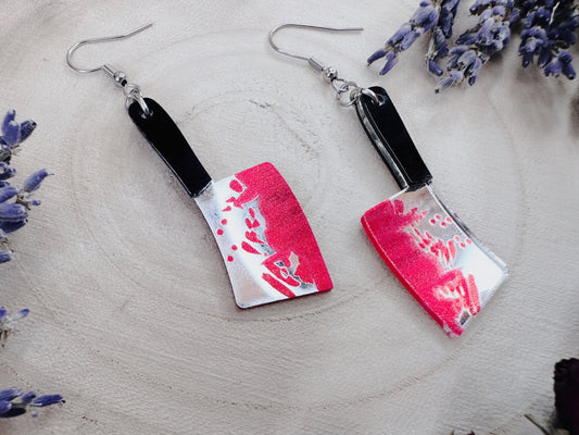 Bloody Cleaver Horror Earrings