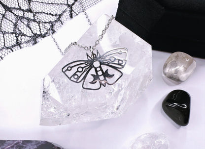 Stainless Steel Moon Moth
Necklace