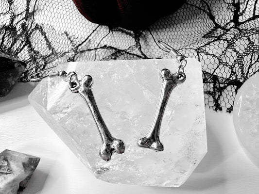 Silver Bone Earrings