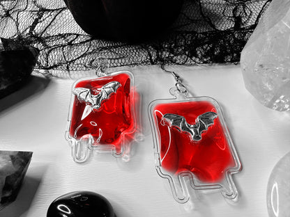 Vampire’s Blood Bag Earrings