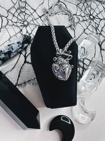 Stainless Steel Anatomical Heart Necklace