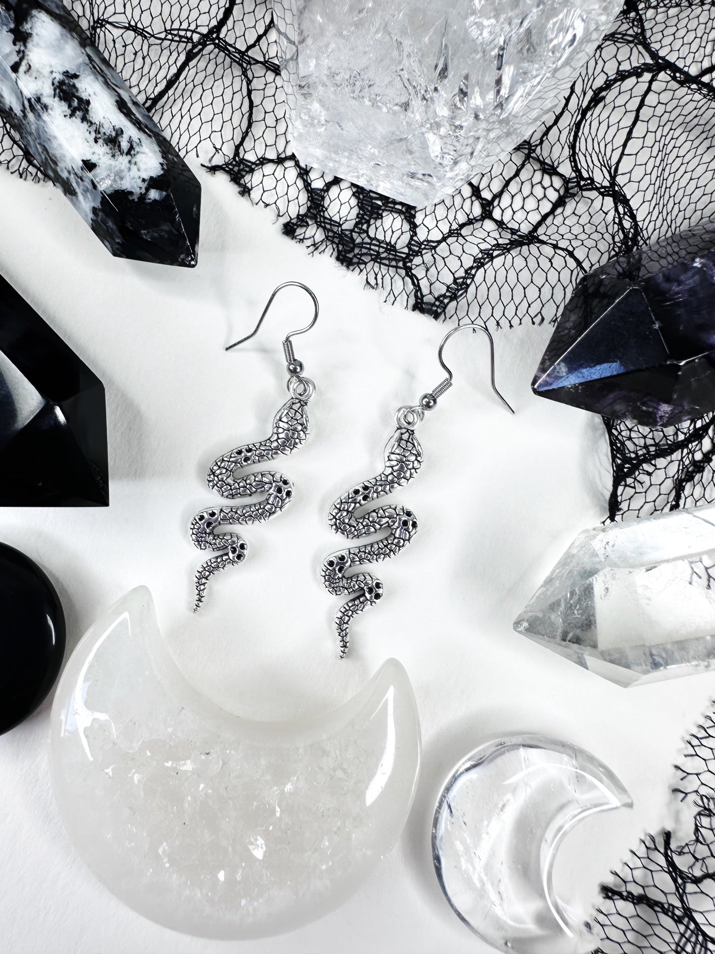 Gothic Snake Earrings