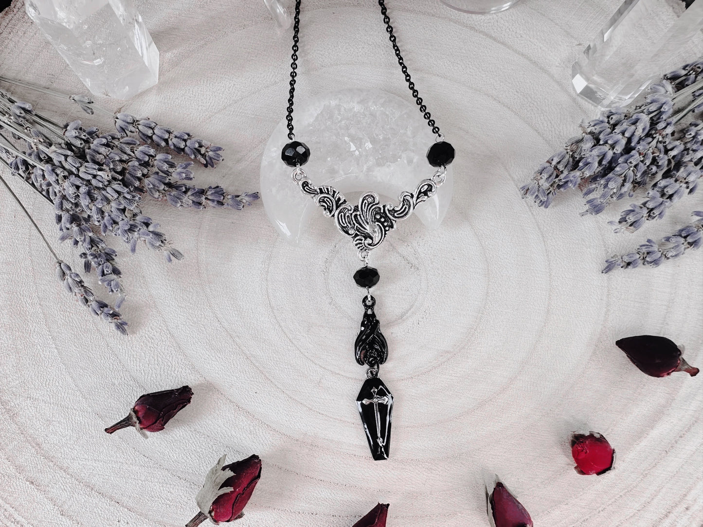 Black Bat & Coffin Necklace
