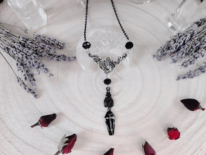Black Bat & Coffin Necklace