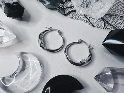 Crescent Moon Hoop Earrings