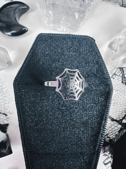 Stainless Steel Spiderweb Ring