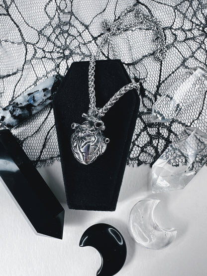 Stainless Steel Anatomical Heart Necklace