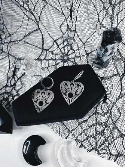 Stainless Steel Planchette Hoop Earrings