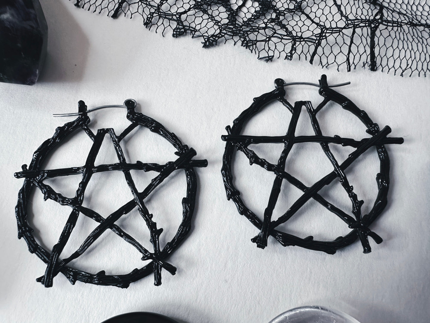 Black Witch Of The Woods Hoop Earrings
