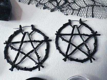 Black Witch Of The Woods Hoop Earrings