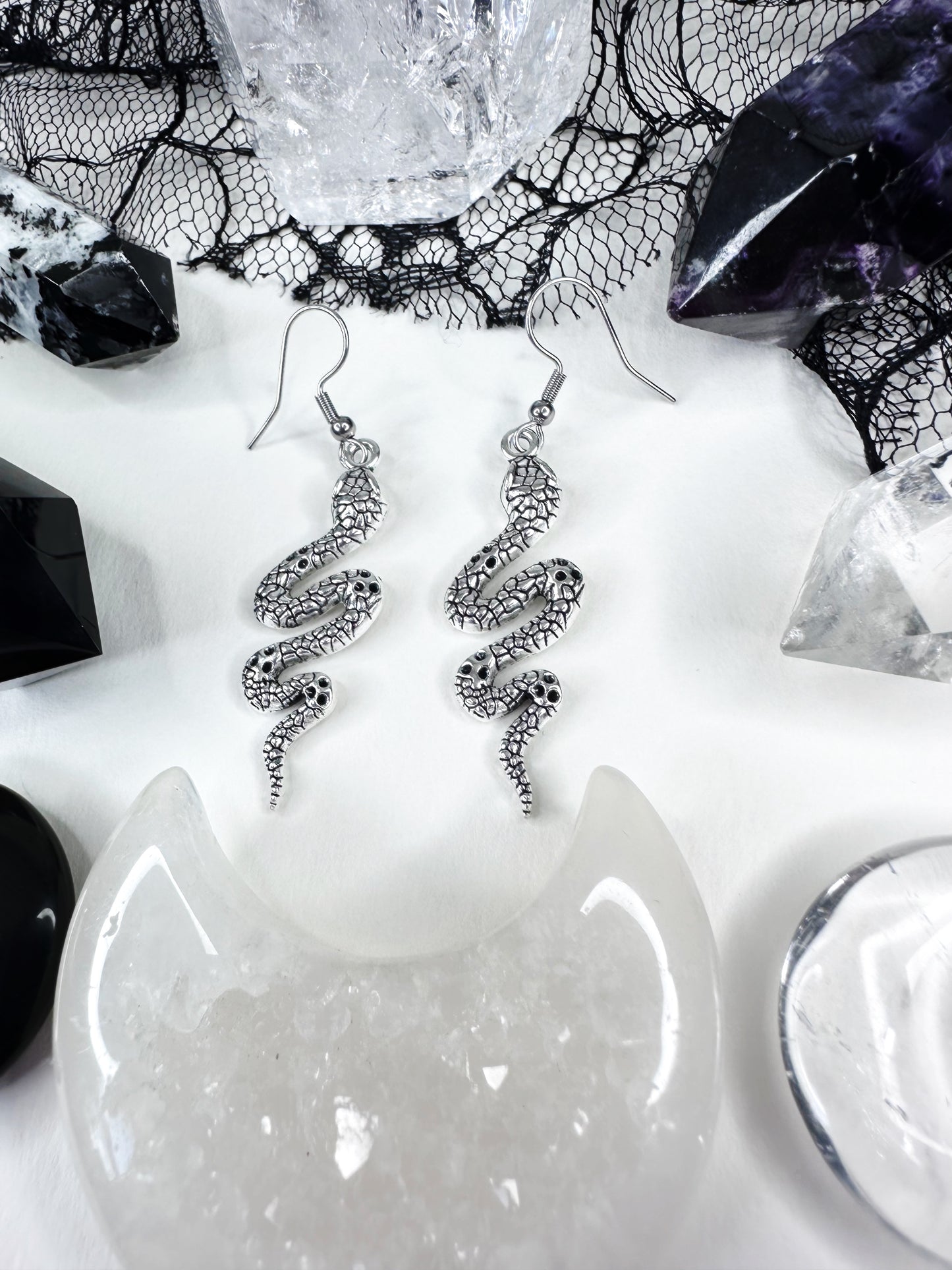 Gothic Snake Earrings