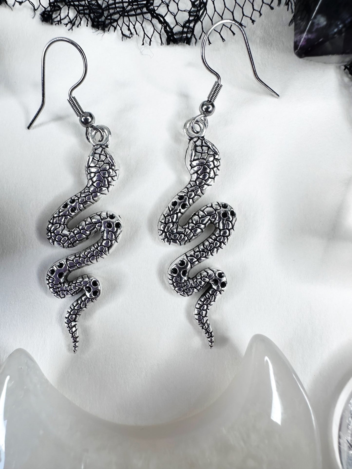 Gothic Snake Earrings