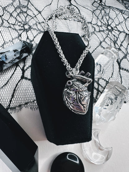 Stainless Steel Anatomical Heart Necklace