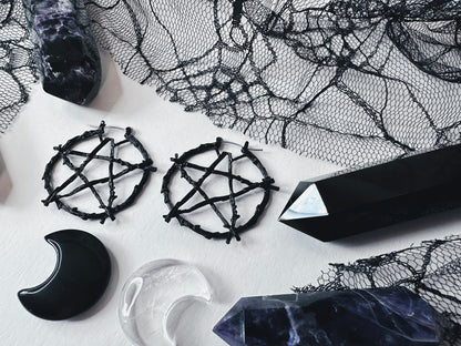 Black Witch Of The Woods Hoop Earrings