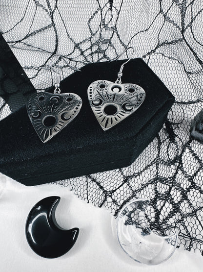 Stainless Steel Ouija Planchette Earrings