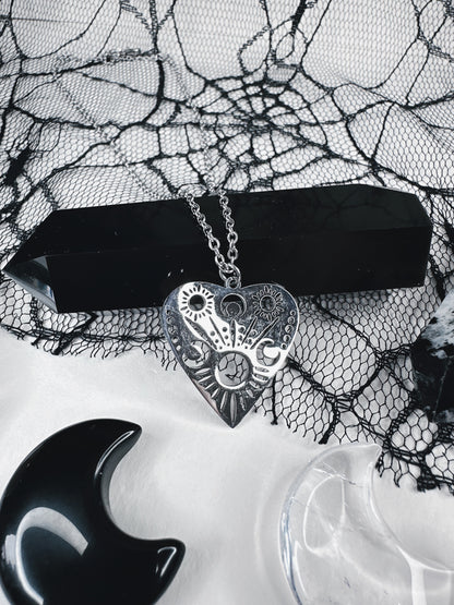Stainless Steel Ouija Planchette Necklace