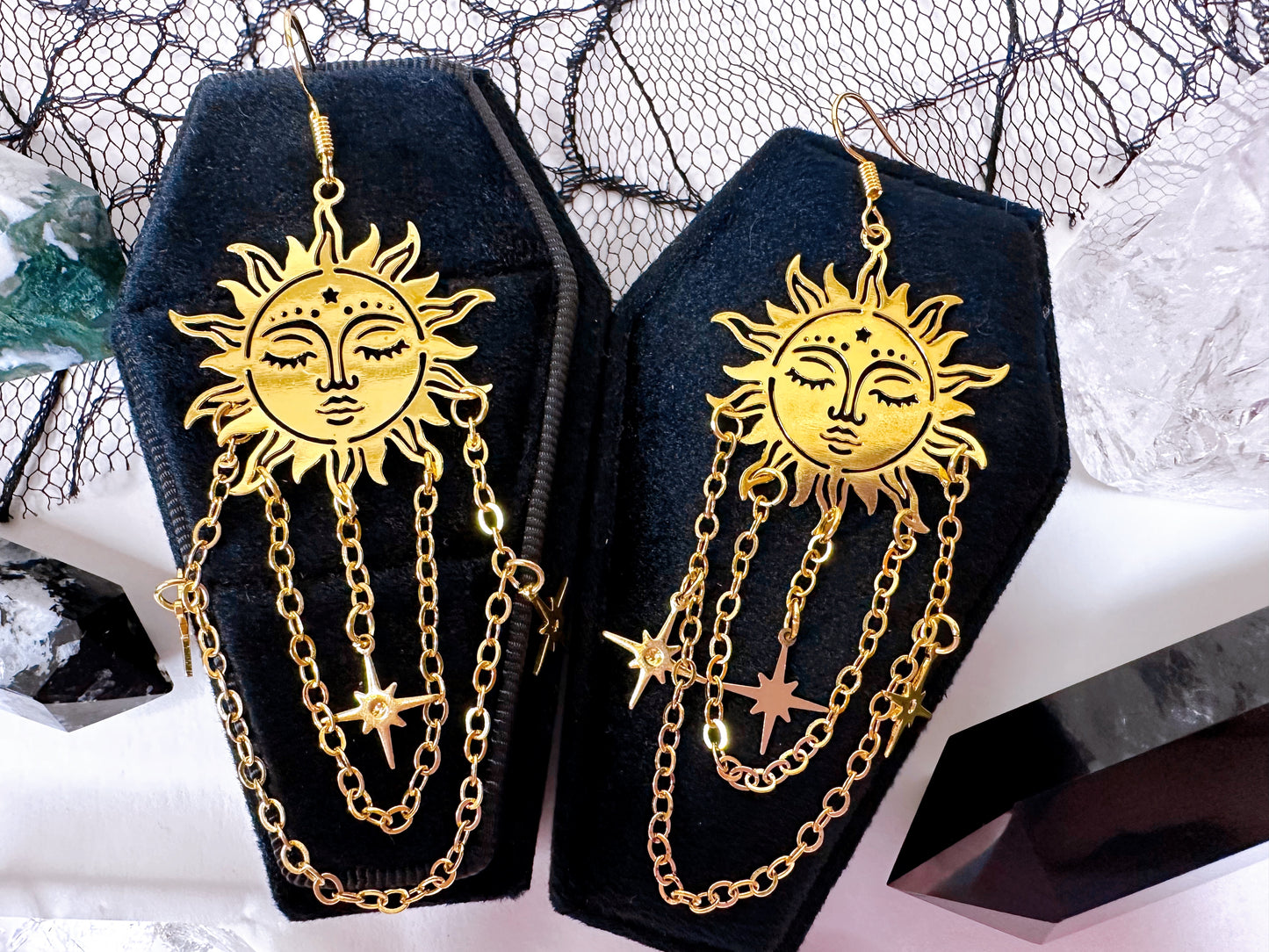 Golden Healer Sun Earrings